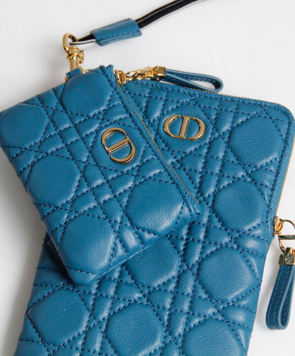 Christian Dior Caro Multifunctional Pouch Bag Blue